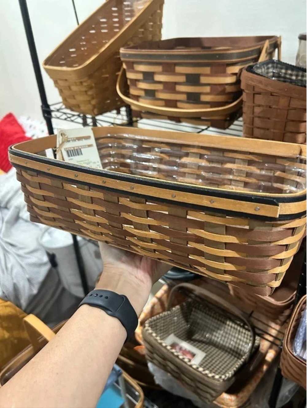 Longaberger chestnut pantry basket and protector